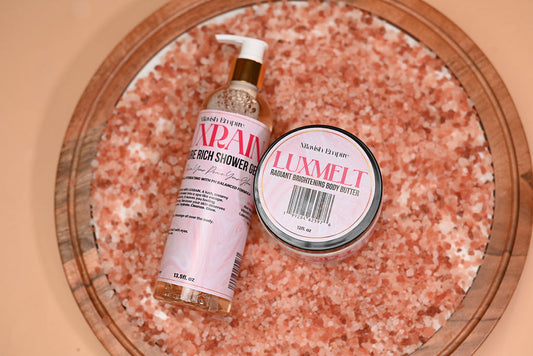 Luxmelt Radiant Brightening Body Butter and Luxrain Revitalizing Shower Gel