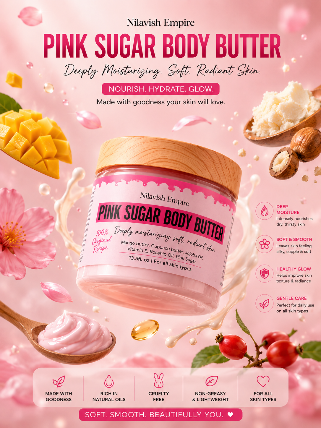 Pink Sugar Body Butter – Deeply Moisturizing & Radiant Skin