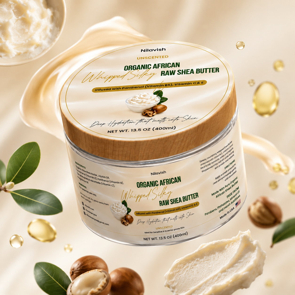 Organic African Whipped Shea Butter - 13.5 oz