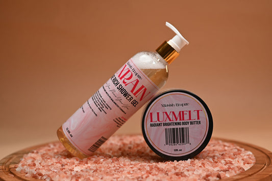 Luxmelt Radiant Brightening Body Butter and Luxrain Revitalizing Shower Gel