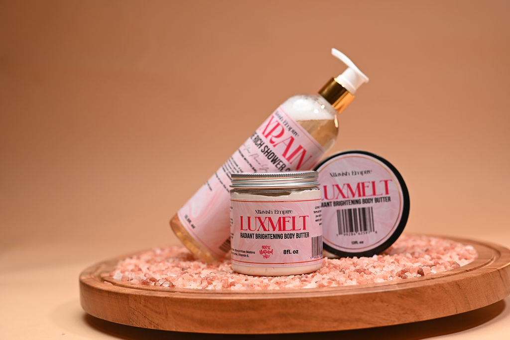 Luxmelt Radiant Brightening Body Butter and Luxrain Revitalizing Shower Gel