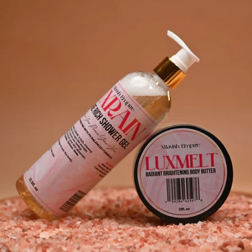 Luxmelt Radiant Brightening Body Butter and Luxrain Revitalizing Shower Gel