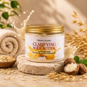 clarifying body butter 8oz natural, healthy looking skin